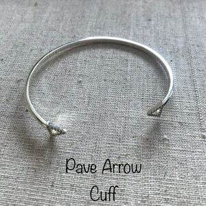 Stella & Dot Silver Pave Arrow Cuff Bracelet